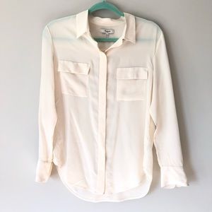 Madewell Women’s Beige Button Front Blouse Size M